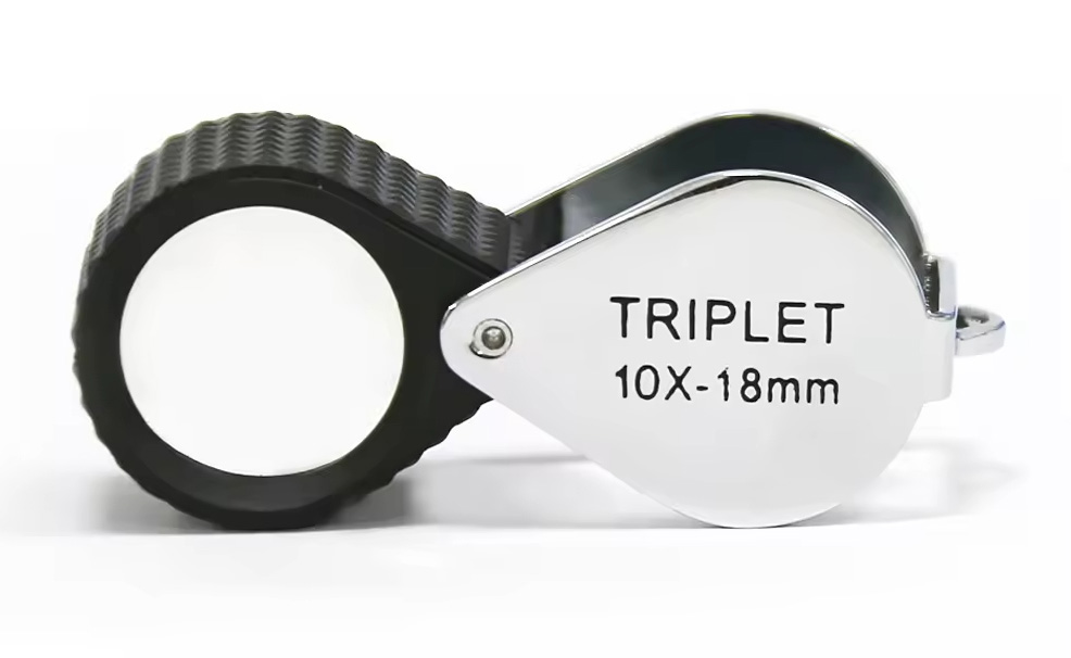 Fable 10X Magnification Triplet Professional Handheld Portable Pocket Gem Diamond Loupe 